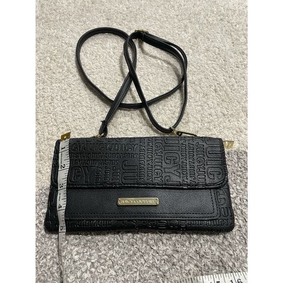 Y2k Juicy Couture Women's Small Crossbody Purse Wallet Bag Black - Picture 2 of 14